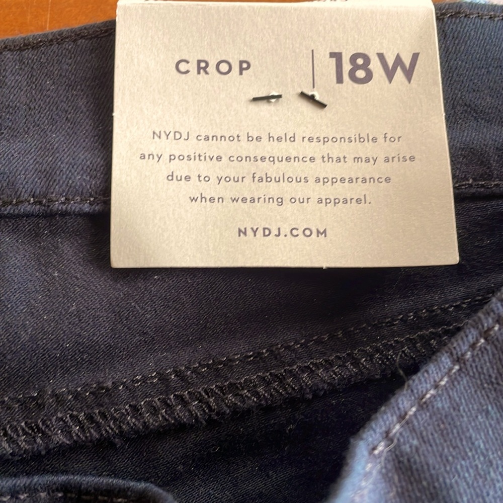 NYDJ Marilyn Crop Cuffed Denim Capri Jeans. Plus Size 18W. True Black. NWT - Picture 7 of 15